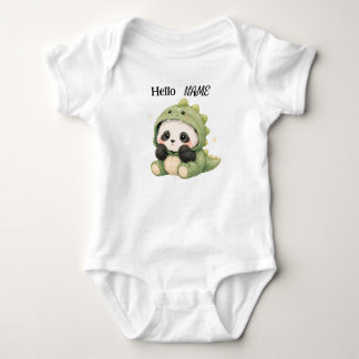 Body Para Bebé Traje de dinosaurio panda con nombre personalizado