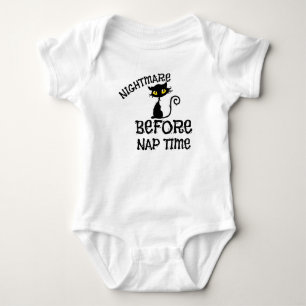 Body Para Bebé Traje de dormir para bebé gato negro de Halloween