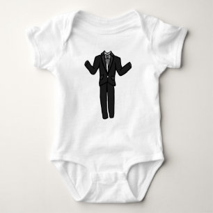 Body Para Bebé Traje de esmoquin gris oscuro de dibujos animados