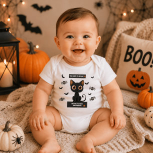 Body Para Bebé Traje de Halloween para bebé – Gato negro lindo pe