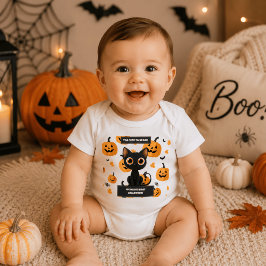 Body Para Bebé Traje de Halloween para bebé – Gato negro lindo pe