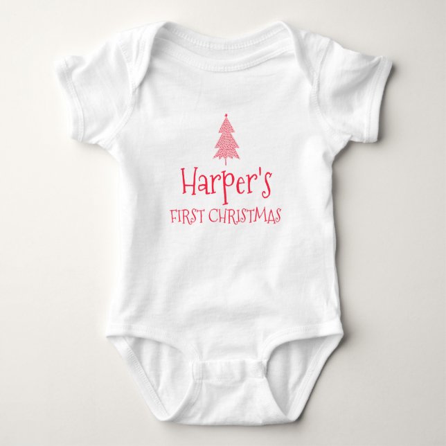 Body Para Bebé Traje de Navidad para bebé Harper por primera vez  (Anverso)