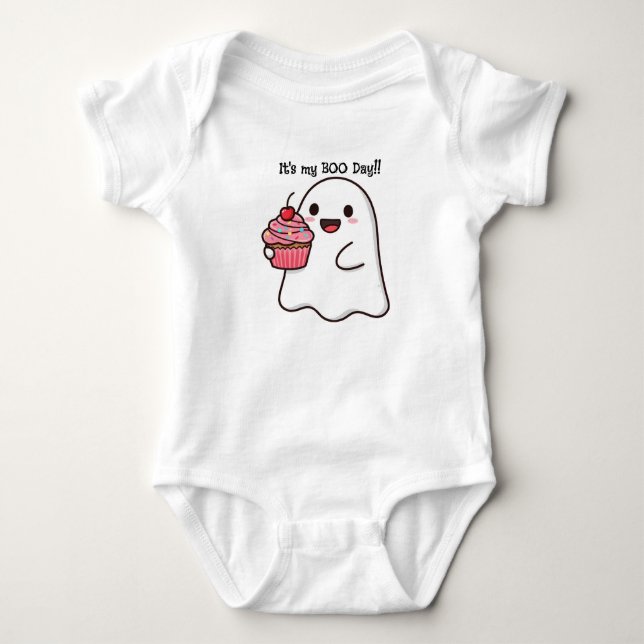 Body Para Bebé Traje de niña día de Boo (Anverso)