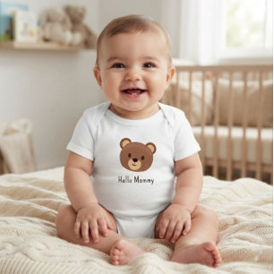 Body Para Bebé Traje de osito lindo Hola Mamá para bebé