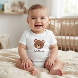 Body Para Bebé Traje de osito lindo Hola Mamá para bebé