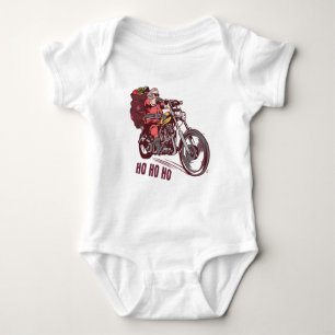 Body Para Bebé Traje de Papá Noel Motero para Invitación de Moter