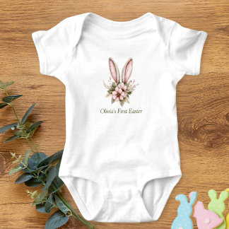 Body Para Bebé Traje de Pascua de bebé rosa y verde claro