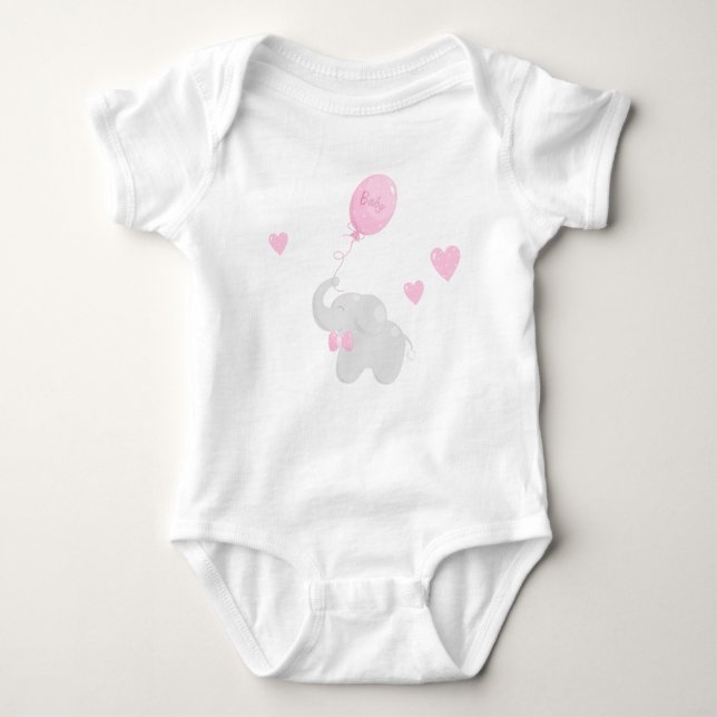 Body Para Bebé Traje de regalo de Baby Shower con elefante (Anverso)