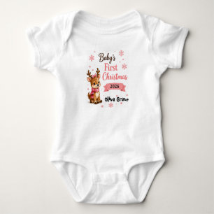 Body Para Bebé Traje de reno para el primer Navidad del bebé pers