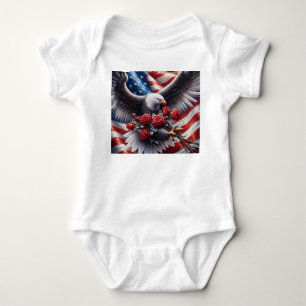Body Para Bebé Traje de una pieza para bebé con bandera estadouni