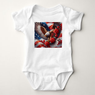 Body Para Bebé Traje de una pieza para bebé con bandera estadouni