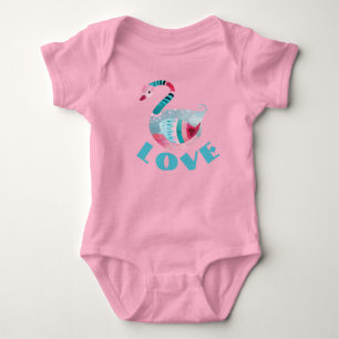 Body Para Bebé Traje de una pieza para bebé con cisne de AMOR