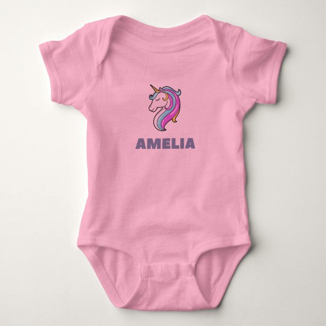 Body Para Bebé Traje de unicornio Amelia para bebé (Anverso)