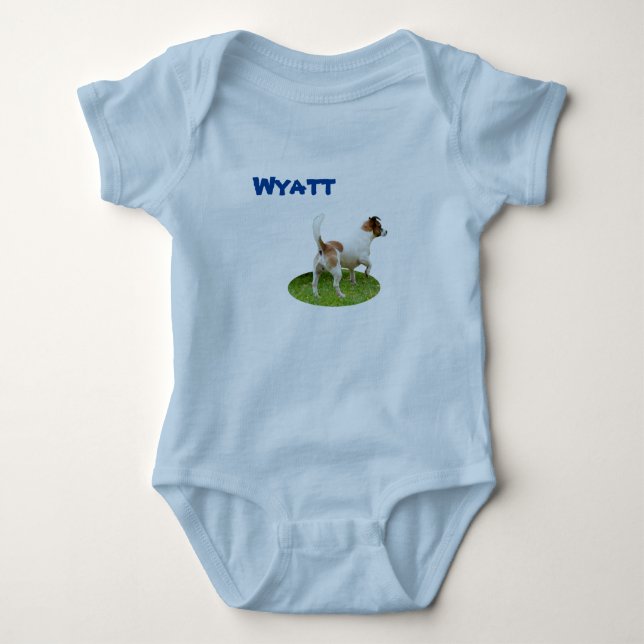 Body Para Bebé Traje de Wyatt con Fox Terrier, Bodysuit de bebé (Anverso)