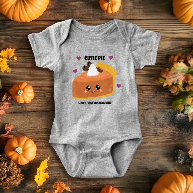 Body Para Bebé Traje del Primer Día de Acción de Gracias - Torta  (The perfect outfit to hang out with the family on your first thanksgiving!)