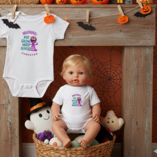 Body Para Bebé Traje divertido de Halloween para bebé: Advertenci