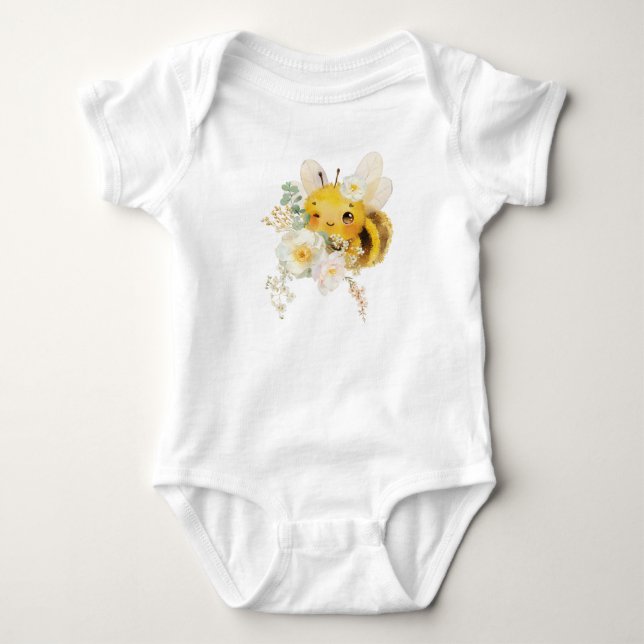 Body Para Bebé Traje floral de abeja para bebé (Anverso)