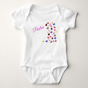Body Para Bebé Traje para bebé con el nombre Pauline con conejos