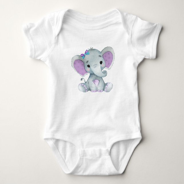 Body Para Bebé Traje para bebé de elefante lindo (Anverso)