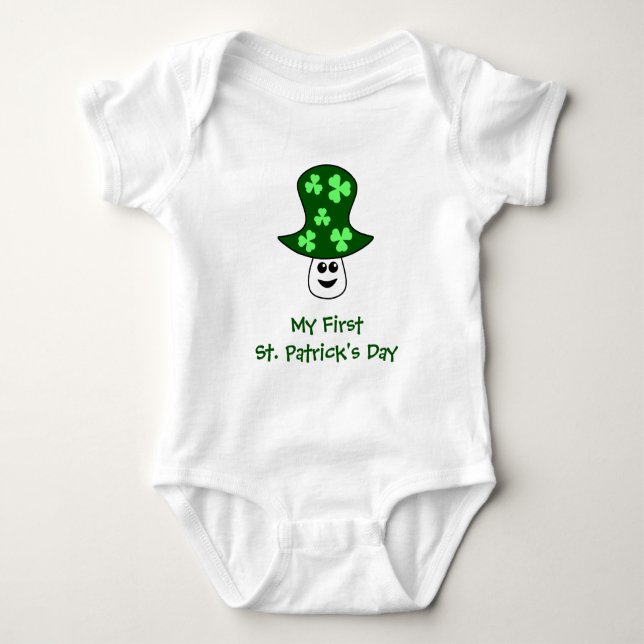 Body Para Bebé Traje para bebé de hongos de St. Patrick (Anverso)