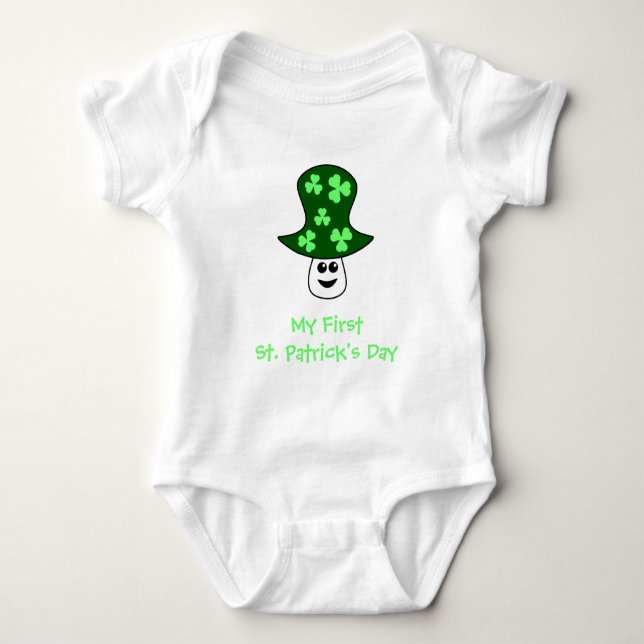 Body Para Bebé Traje para bebé de hongos de St. Patrick (Anverso)