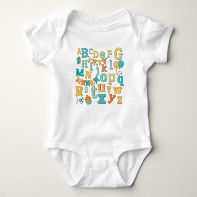 Body Para Bebé Traje para bebé de una pieza Fiesta carta (Anverso)