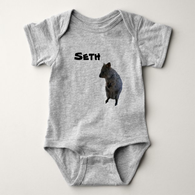 Body Para Bebé Traje Para Bebé Seth Nombre Con Quokka Australiano (Anverso)