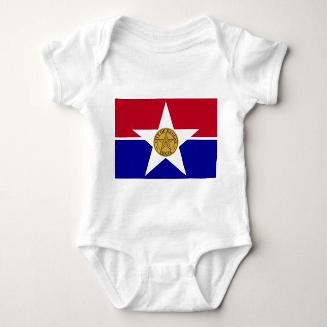 Body Para Bebé Traje para bebés con bandera de Dallas, Estados Un (Anverso)