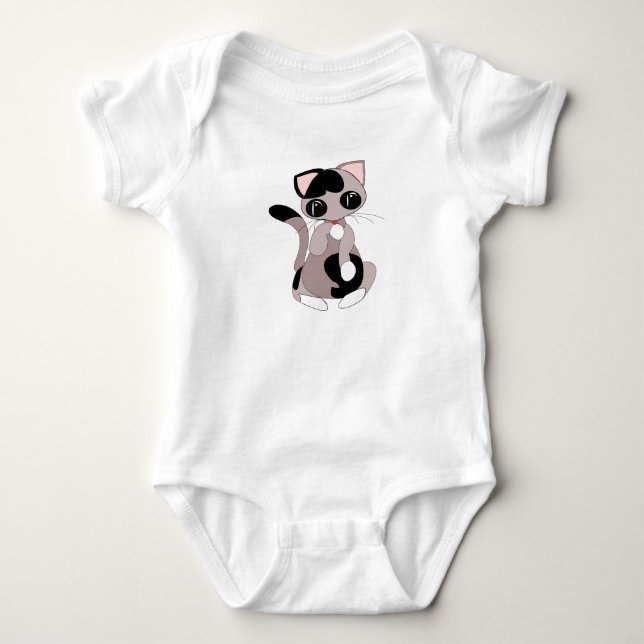 Body Para Bebé Traje para bebés con gatito lindo (Anverso)