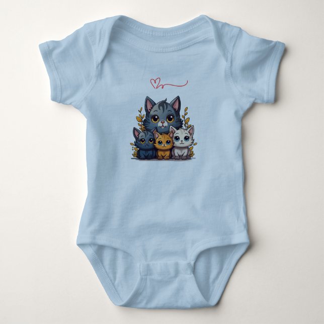 Body Para Bebé Traje para bebés con gatitos: (Anverso)