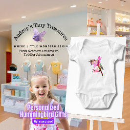 Body Para Bebé Traje para bebés con Hummingbird personalizado