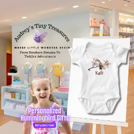 Body Para Bebé Traje para bebés con Hummingbird personalizado