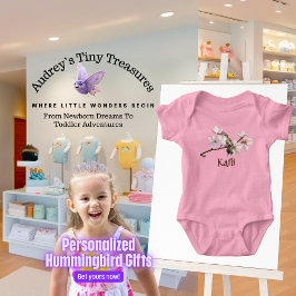 Body Para Bebé Traje para bebés con Hummingbird personalizado