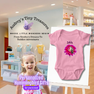 Body Para Bebé Traje para bebés con Hummingbird personalizado