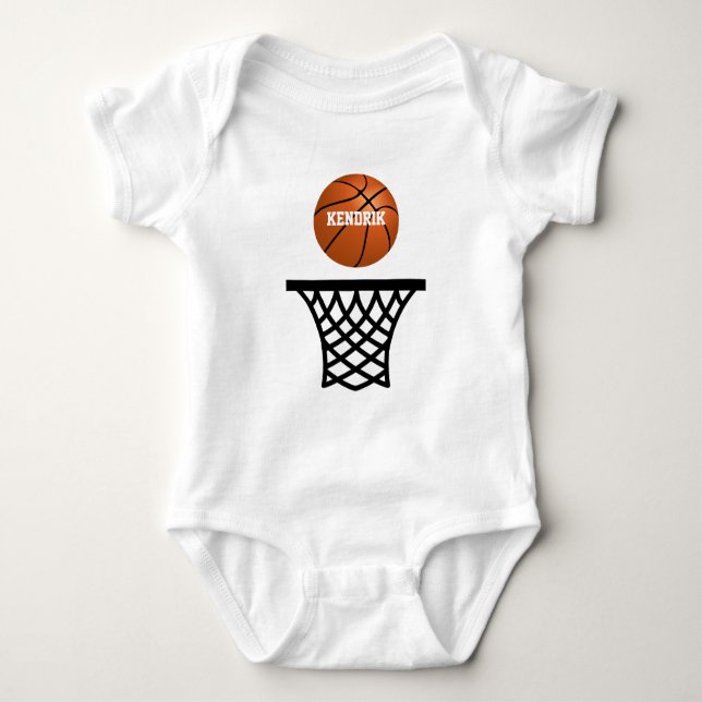 Body Para Bebé Traje para bebés de baloncesto personalizado (Anverso)