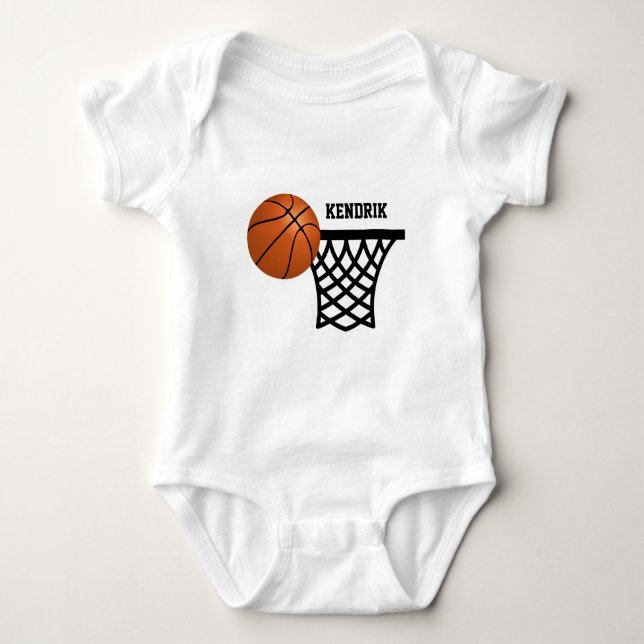 Body Para Bebé Traje para bebés de baloncesto personalizado (Anverso)