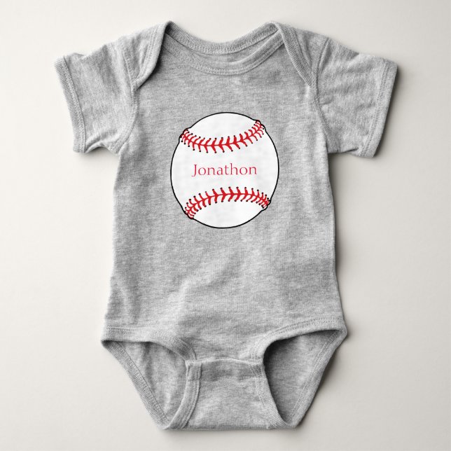 Body Para Bebé Traje para bebés de béisbol personalizado (Anverso)