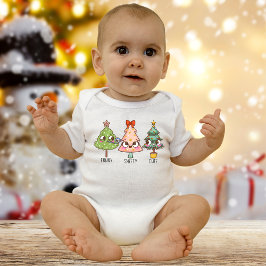 Body Para Bebé Traje para bebés divertido en el árbol de Navidad