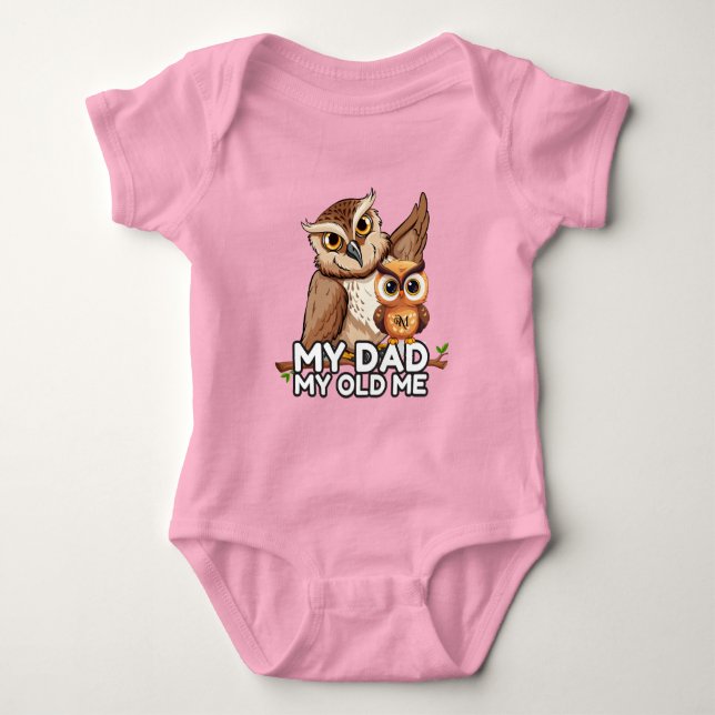 Body Para Bebé Traje para bebés : Mi papá mi viejo (rosa) (Anverso)