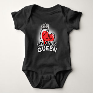Body Para Bebé Traje para bebés : Mi única reina (negro)