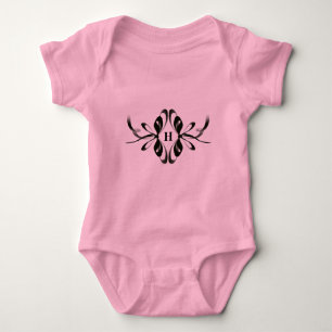 Body Para Bebé Traje para bebés rosados con un elegante monograma