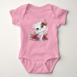Body Para Bebé Traje para bebés rosados - Personalizado para gato
