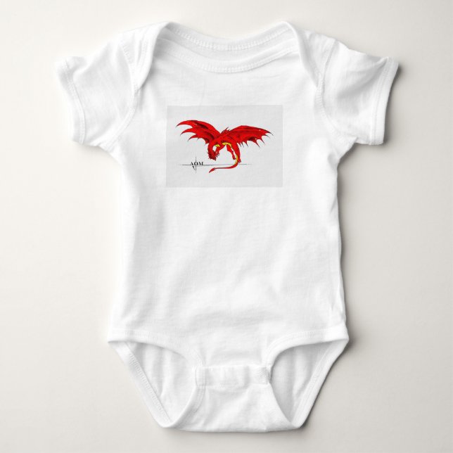 Body Para Bebé Traje para el cuerpo del dragón rojo (Anverso)