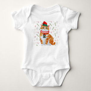 Body Para Bebé Traje para felinos Feliz Navidad - Diseño único
