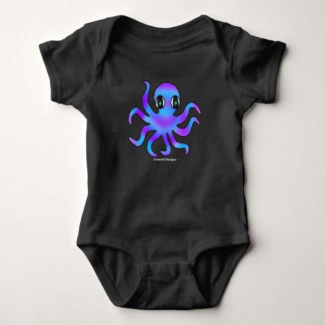 Body Para Bebé Traje para niños - Octopus violeta azul (vívido) (Anverso)