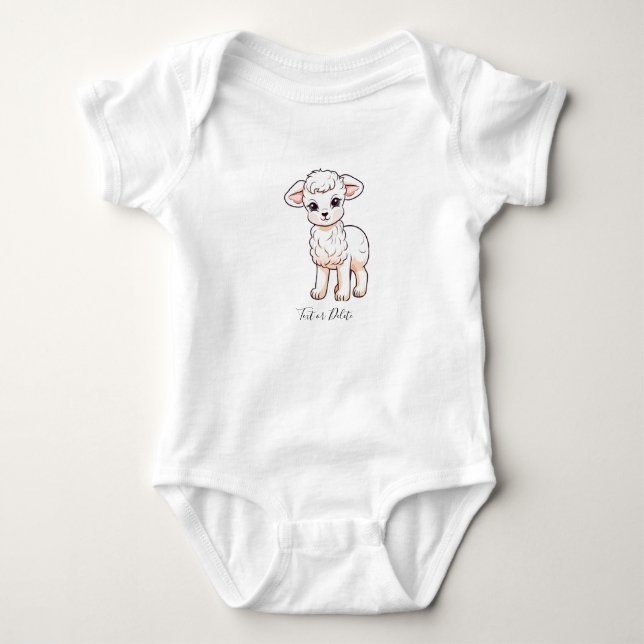 Body Para Bebé Traje para niños pequeños de cordero (Anverso)
