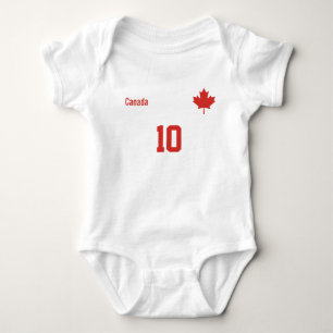 Body Para Bebé Traje personalizado de Canadá con nombre y número