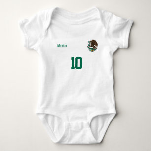 Body Para Bebé Traje personalizado de México con nombre y número