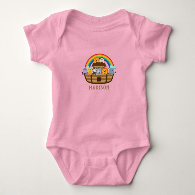 Body Para Bebé Traje personalizado para bebé arca de Noé (Anverso)