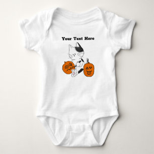 Body Para Bebé Traje personalizado para bebé y gato de Halloween